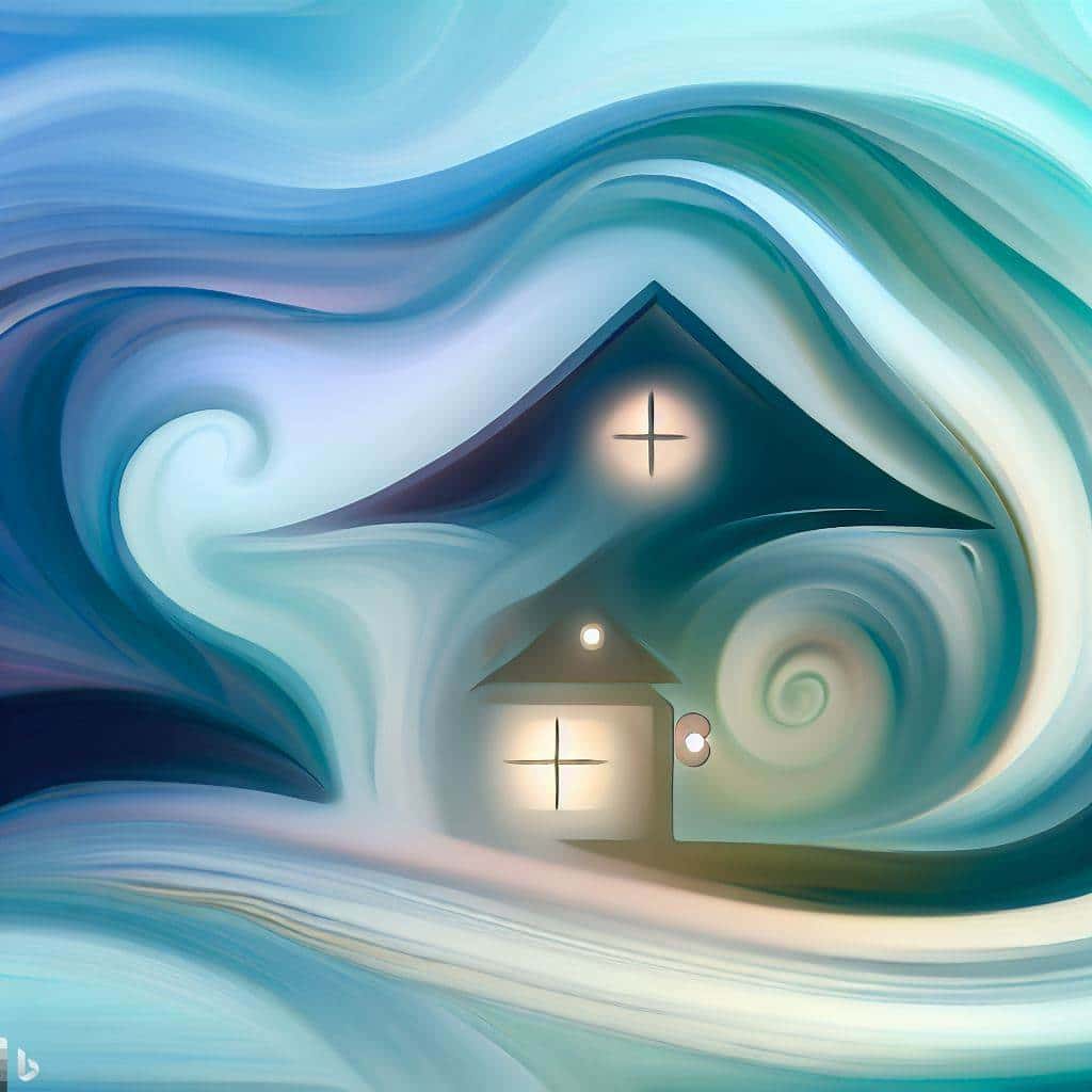 A vague painterly depiction of a home