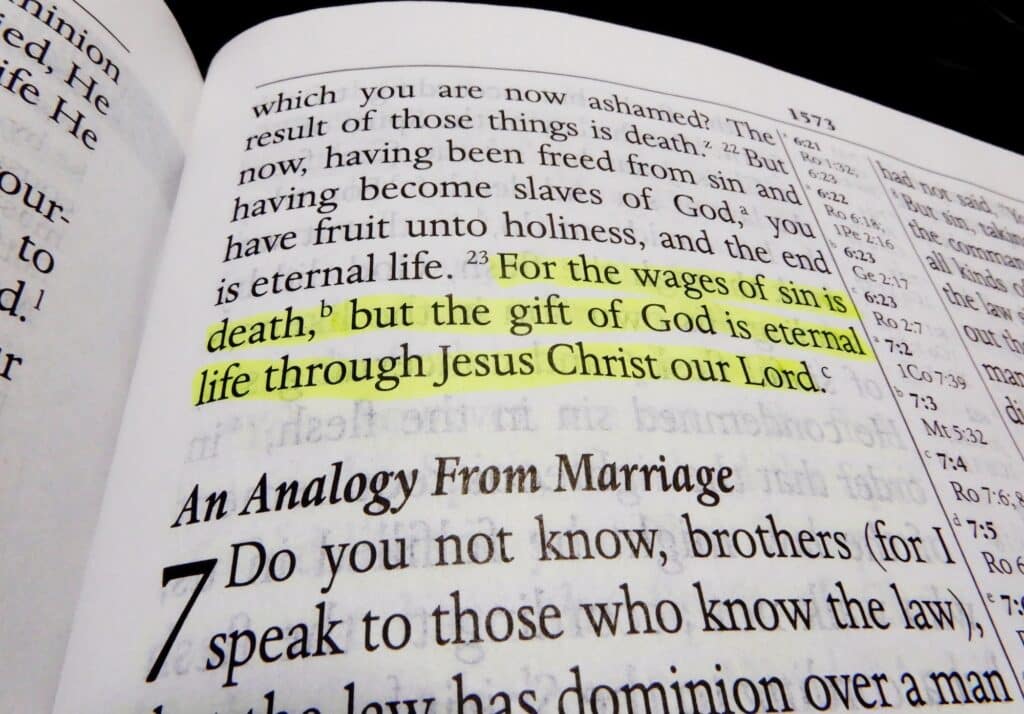 Romans 6:23, another Bible verse for addicts