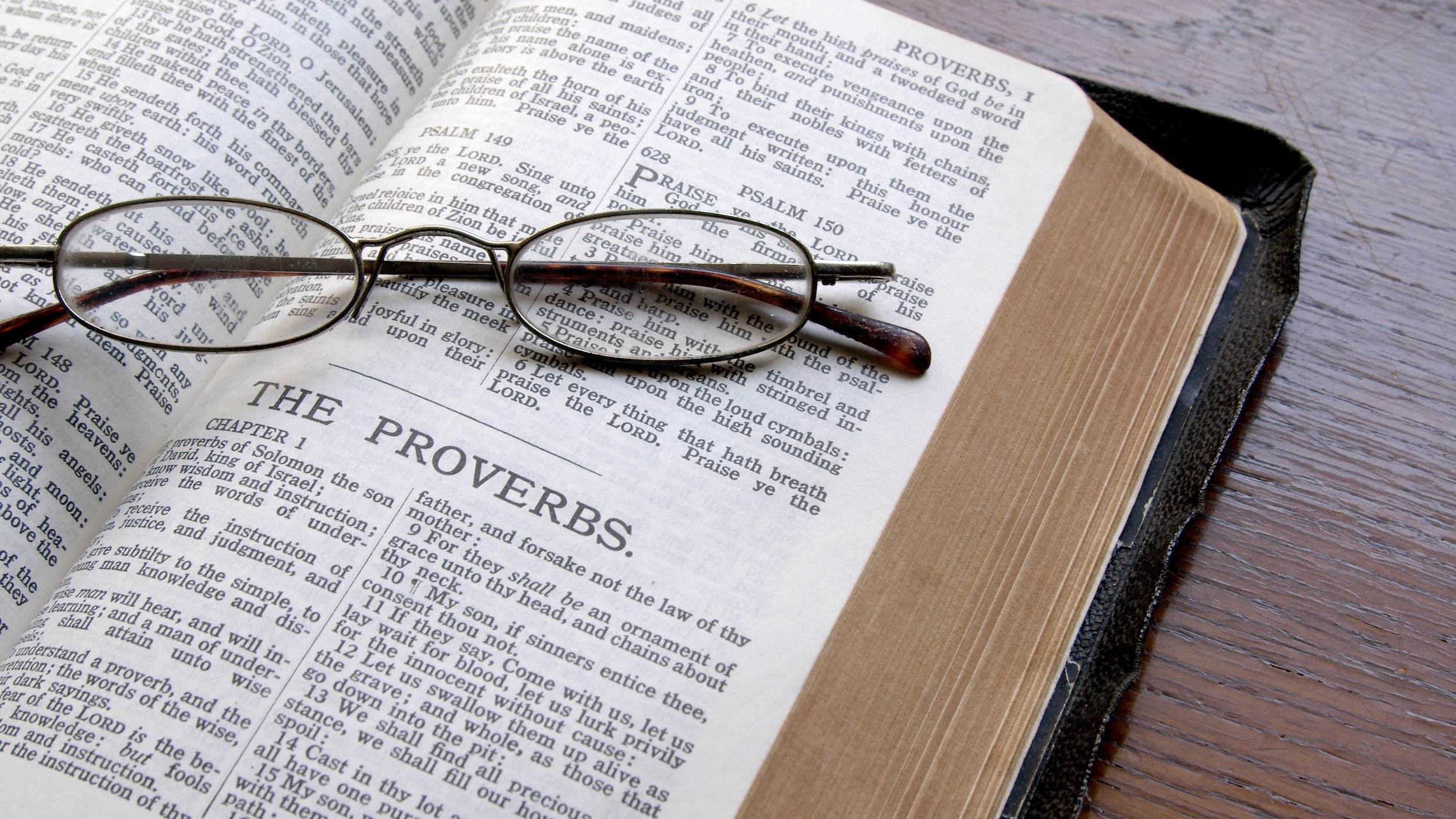 A Bible opened to the book of Proverbs