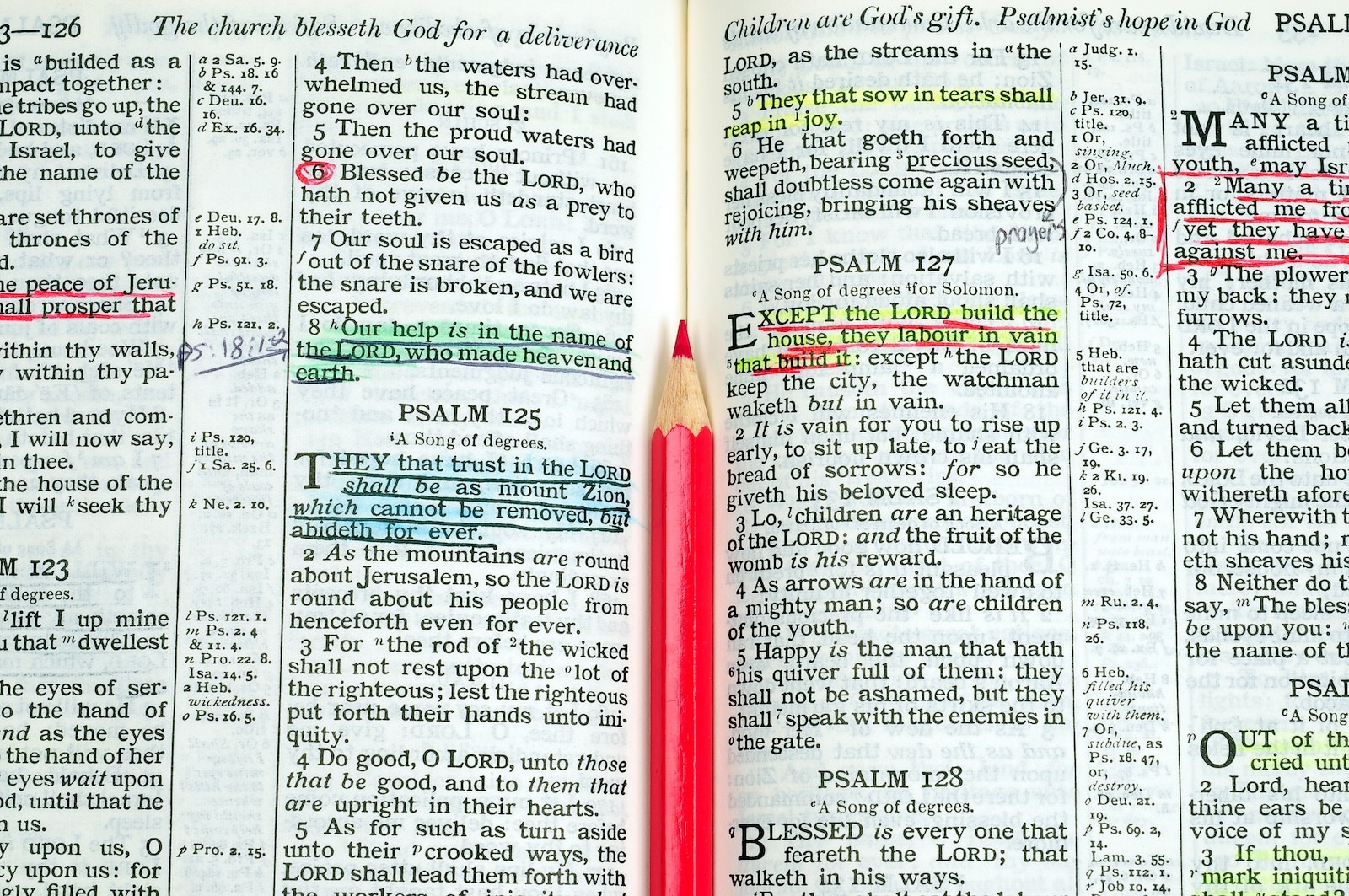 A well-marked, well-used Bible