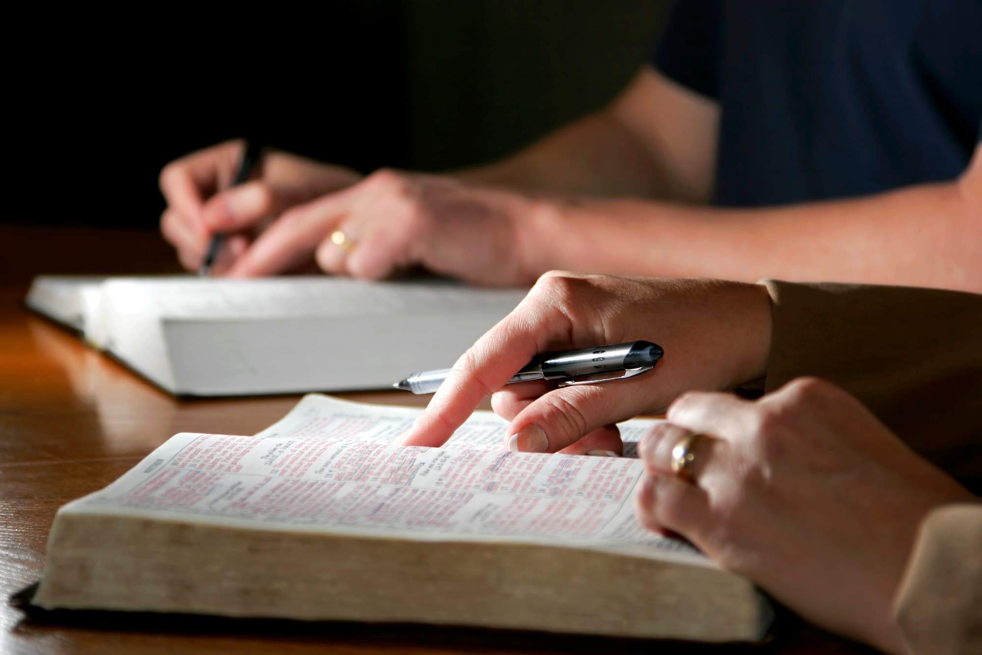 Biblical counseling, with one man counseling another from the Scriptures